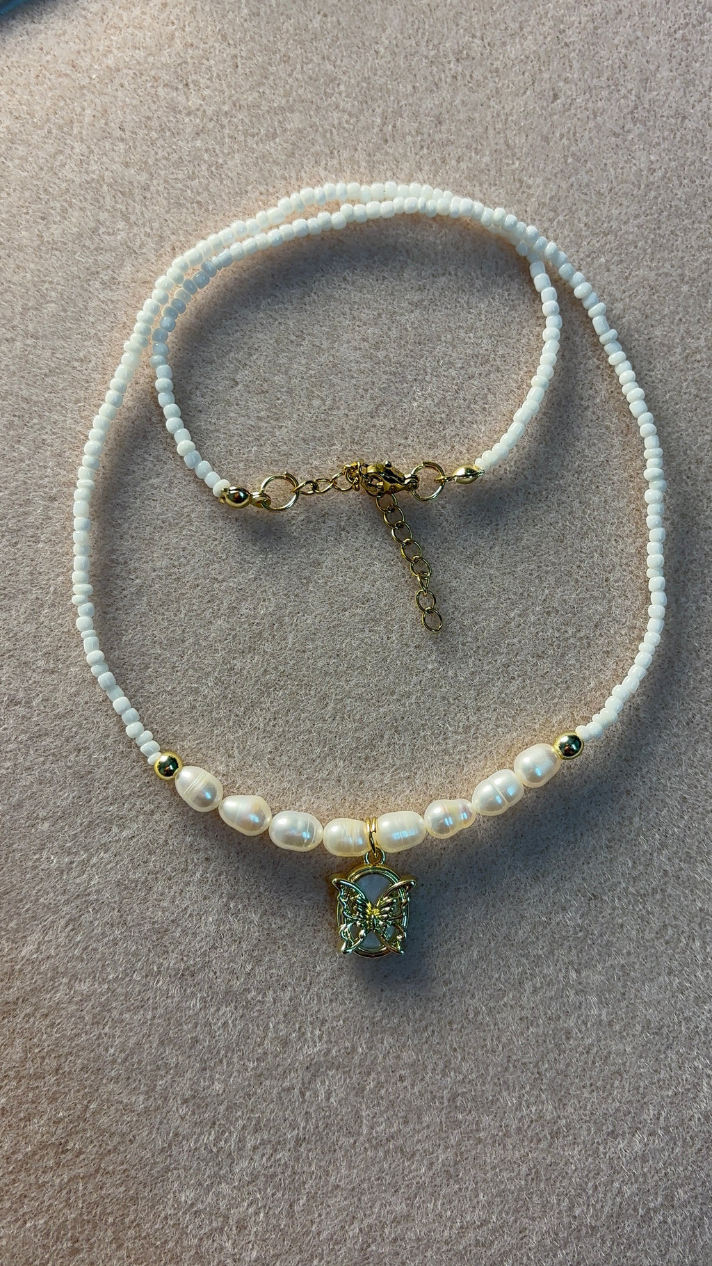 Butterfly - pearl necklace