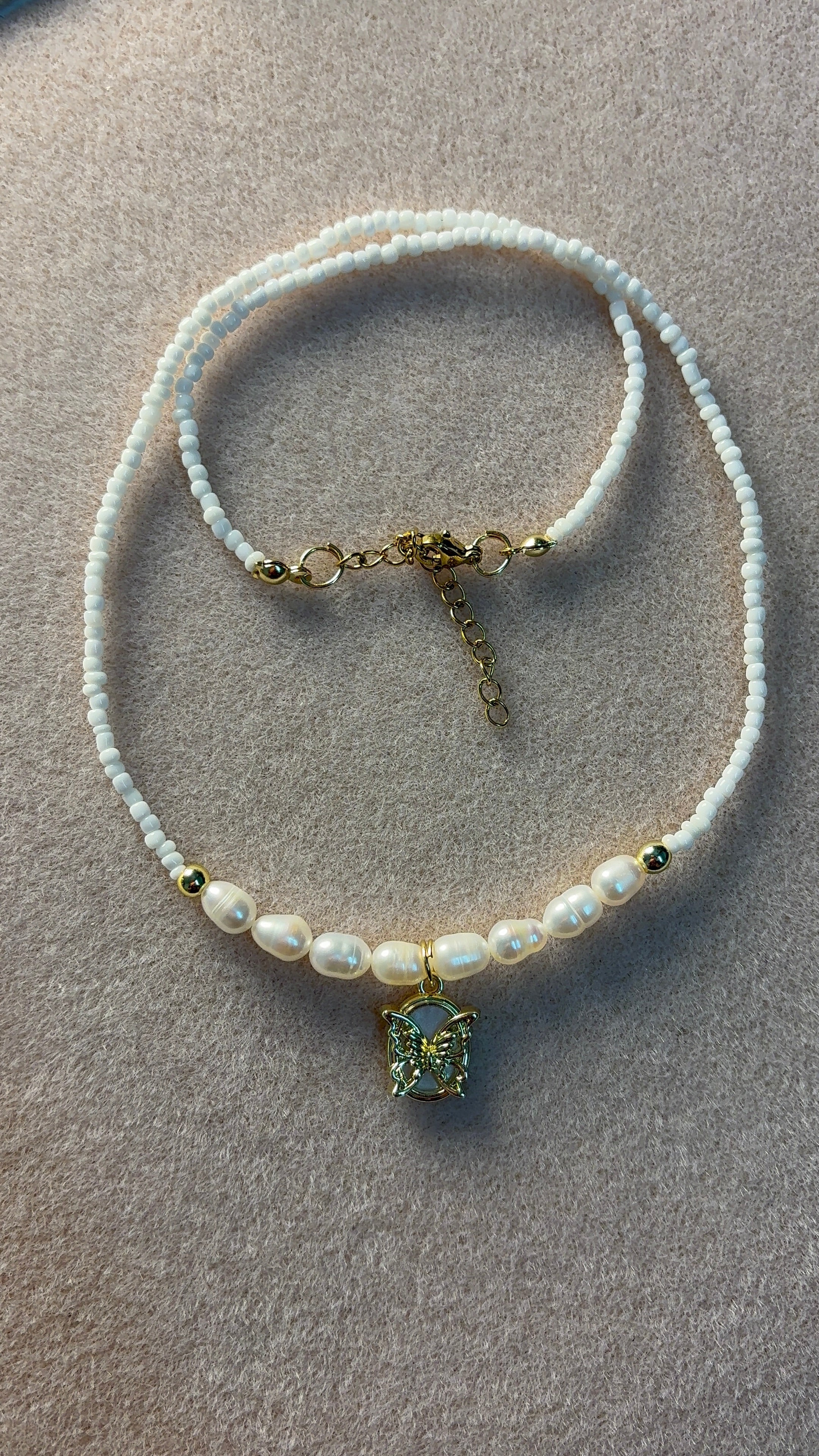 Butterfly - pearl necklace