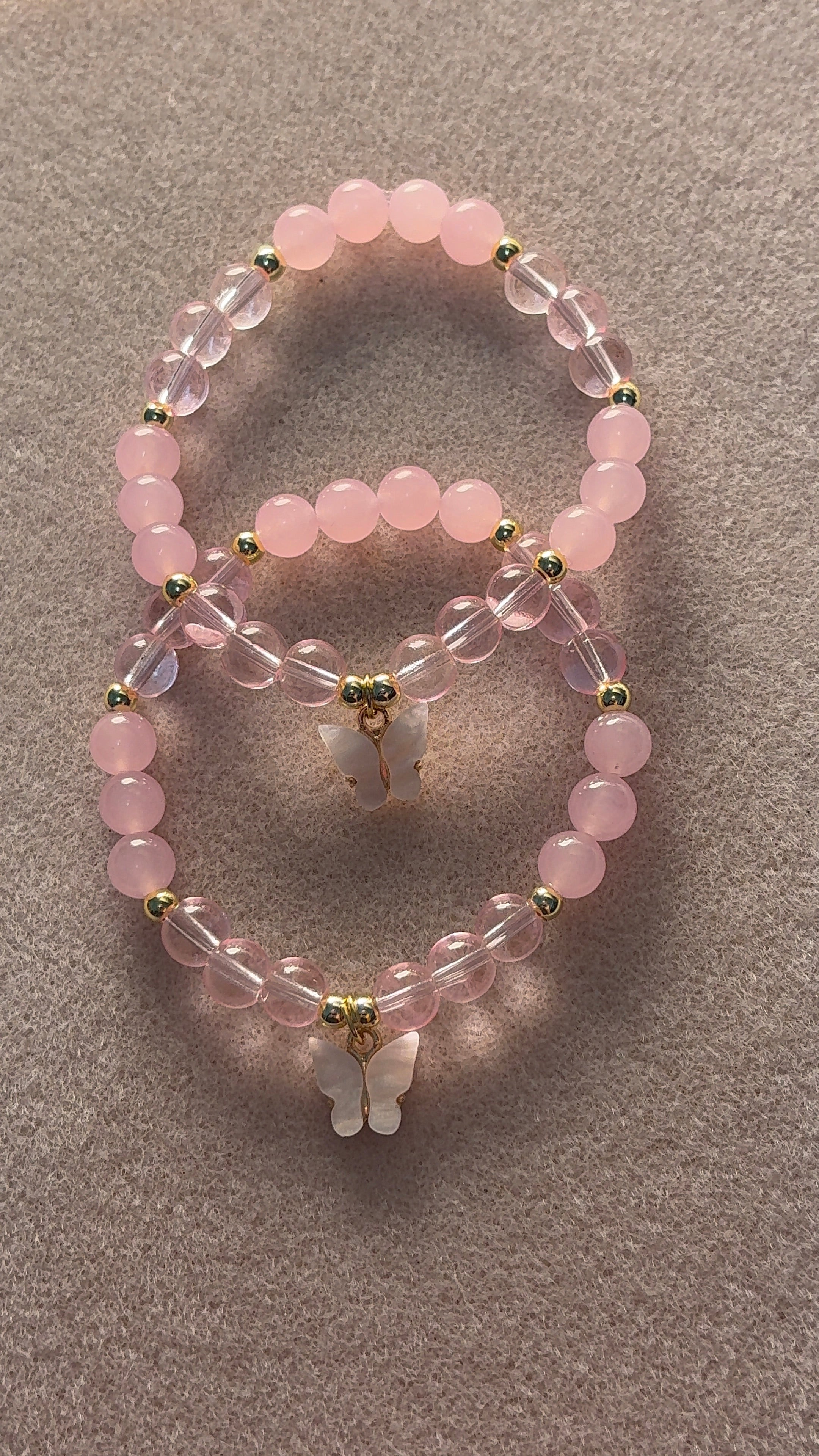 Pink butterfly bracelet