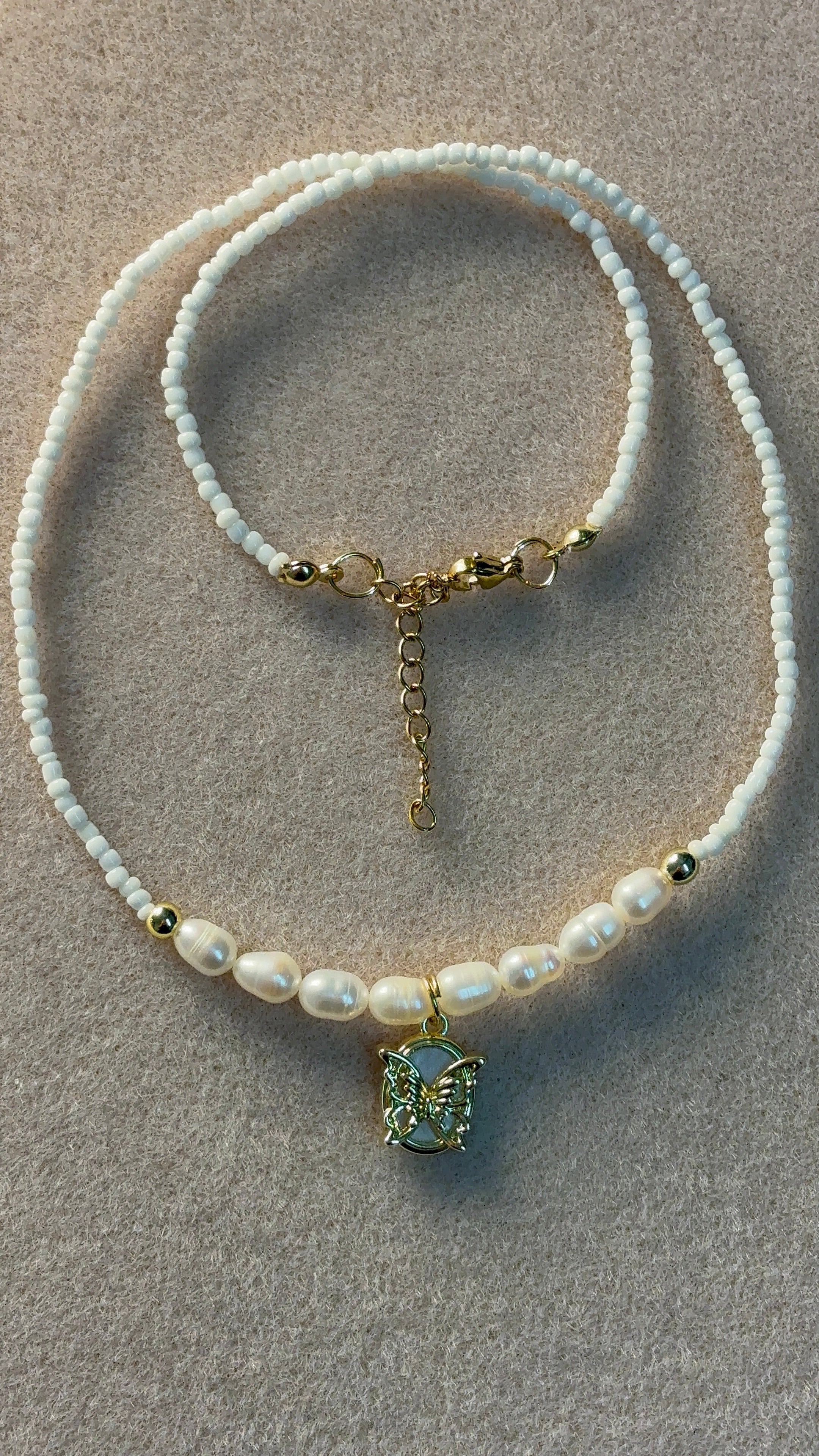 Butterfly - pearl necklace