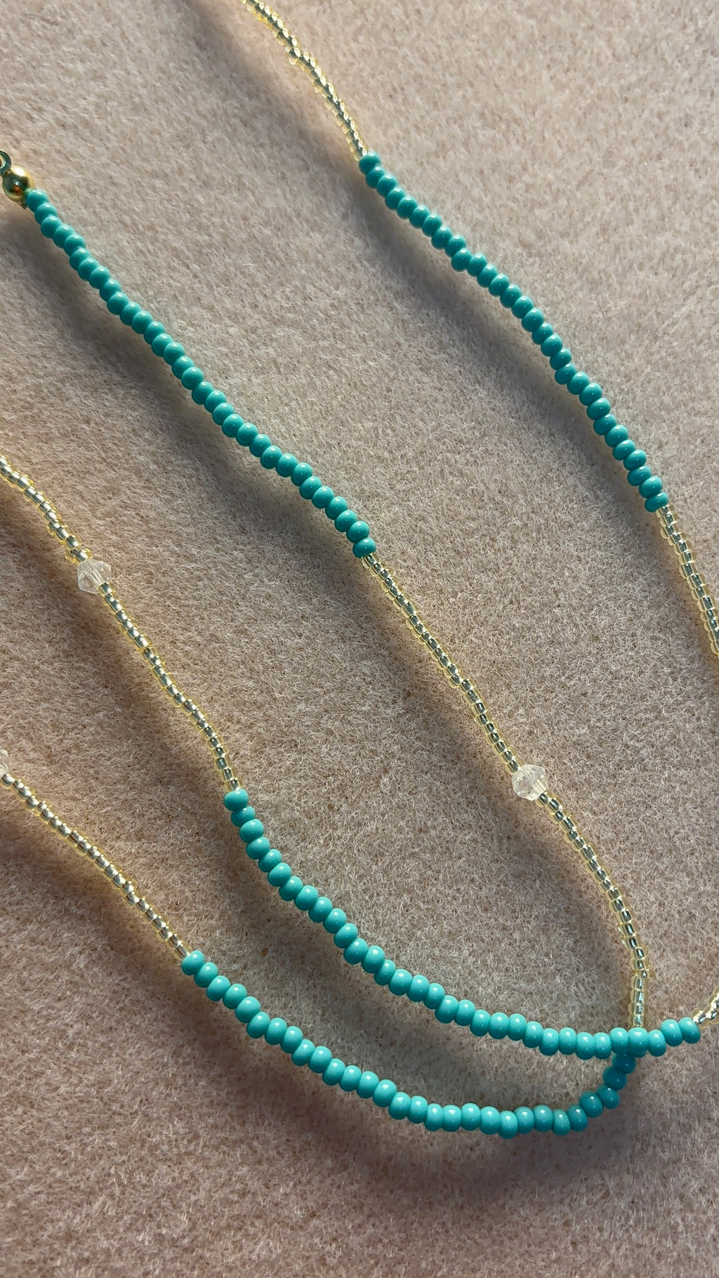 Teal and gold waistbead