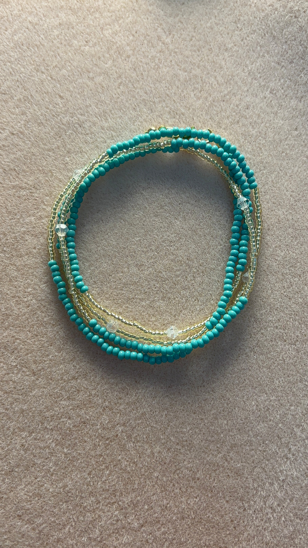 Teal and gold waistbead