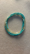 Teal and gold waistbead