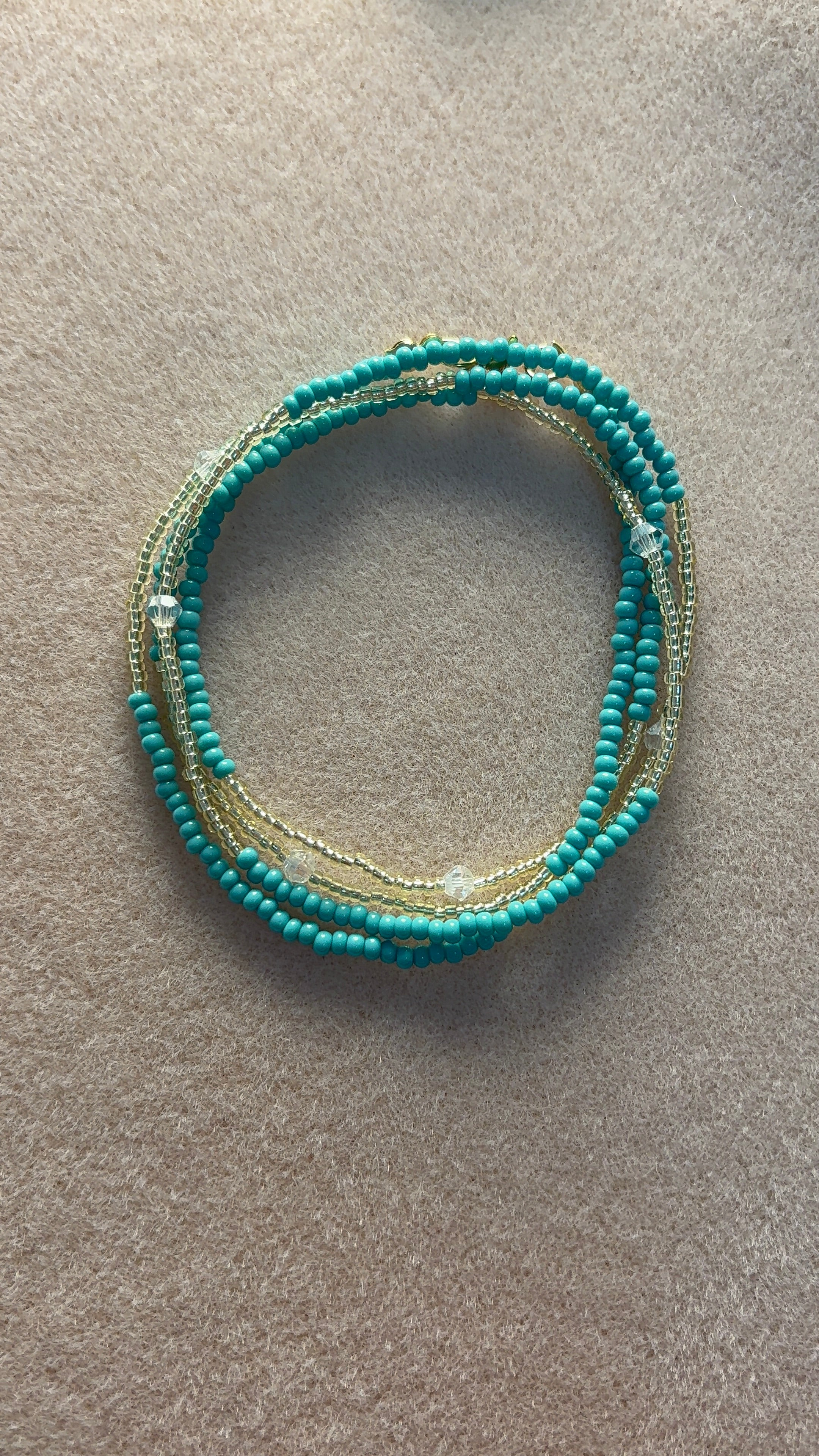 Teal and gold waistbead
